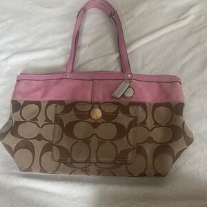 Y2K Barbiecore Pink and Brown Coach Bag